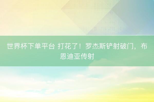 世界杯下單平臺(tái) 打花了!羅杰斯鏟射破門,布恩迪亞傳射