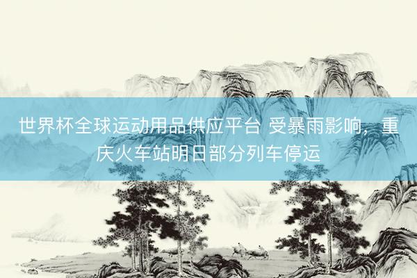 世界杯全球運動用品供應平臺 受暴雨影響,重慶火車站明日部分列車停運