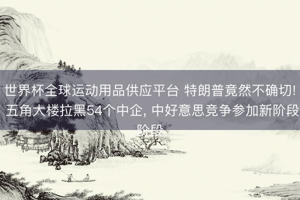 世界杯全球運動用品供應平臺 特朗普竟然不確切! 五角大樓拉黑54